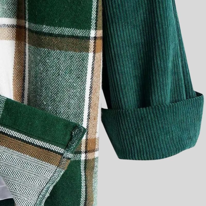 Chemise Verte Velour Homme