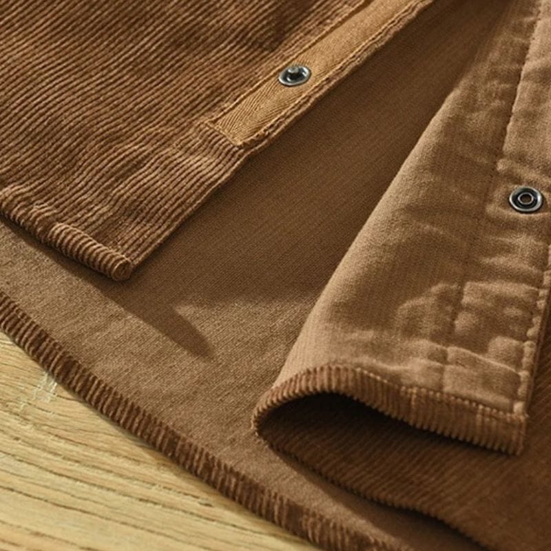 Chemise en Velours Côtelé Marron Homme