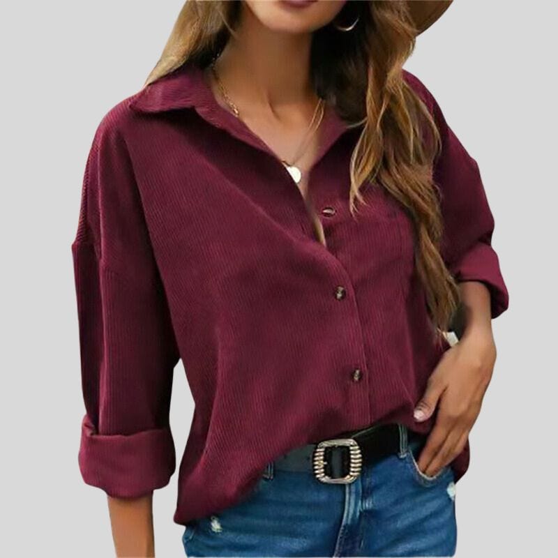 Chemisier Bordeaux Femme Velours