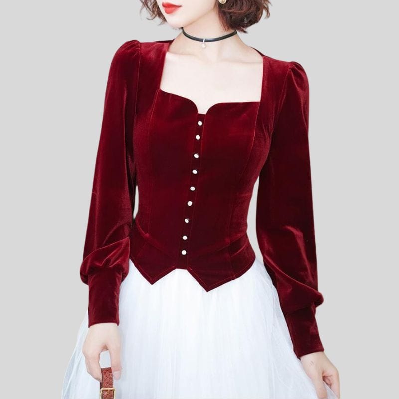 Chemisier Velours Femme