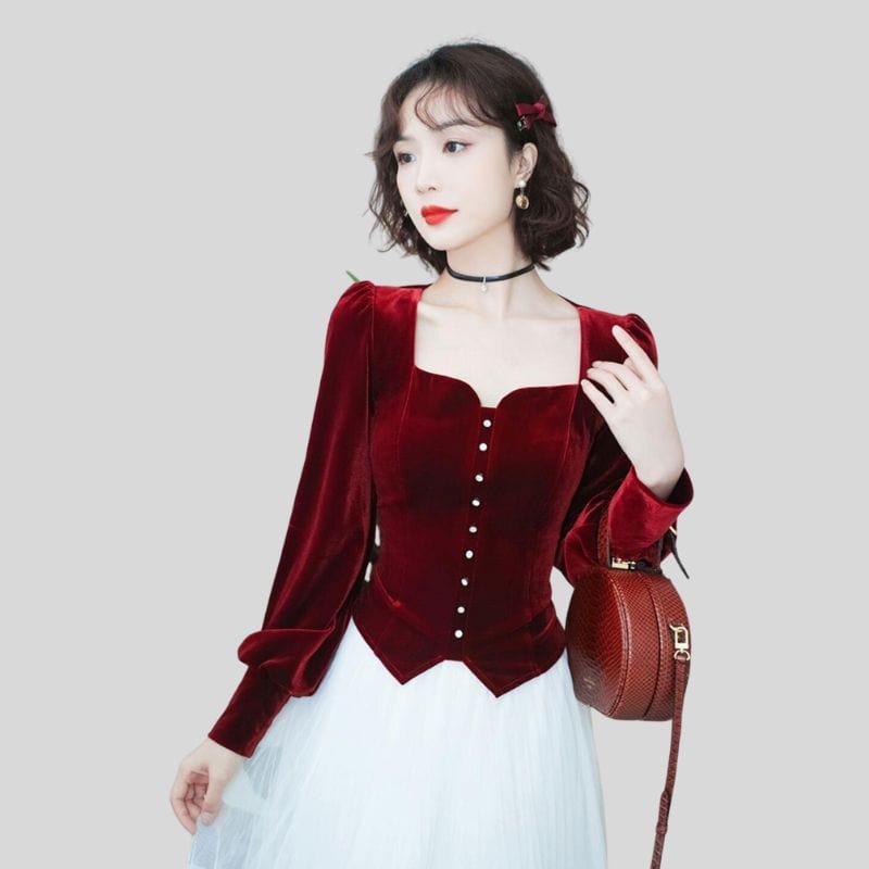 Chemisier Velours Femme