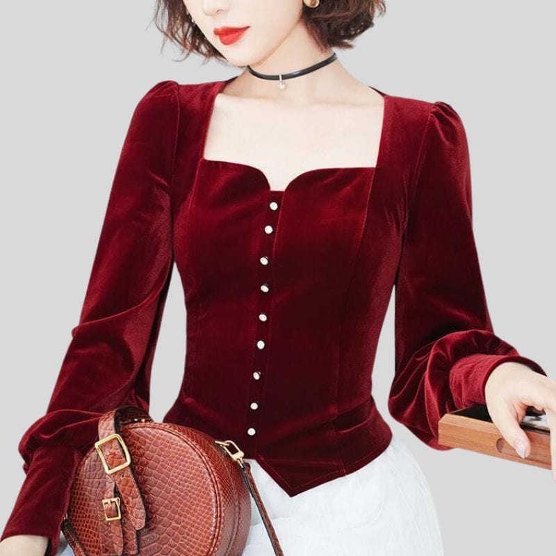 Chemisier Velours Femme