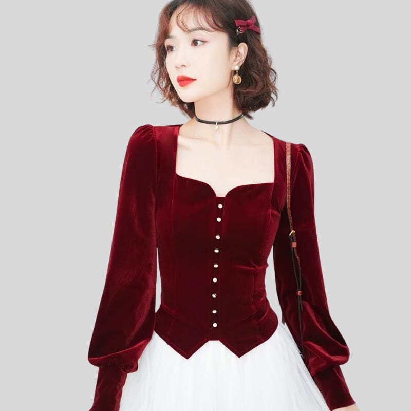 Chemisier Velours Femme