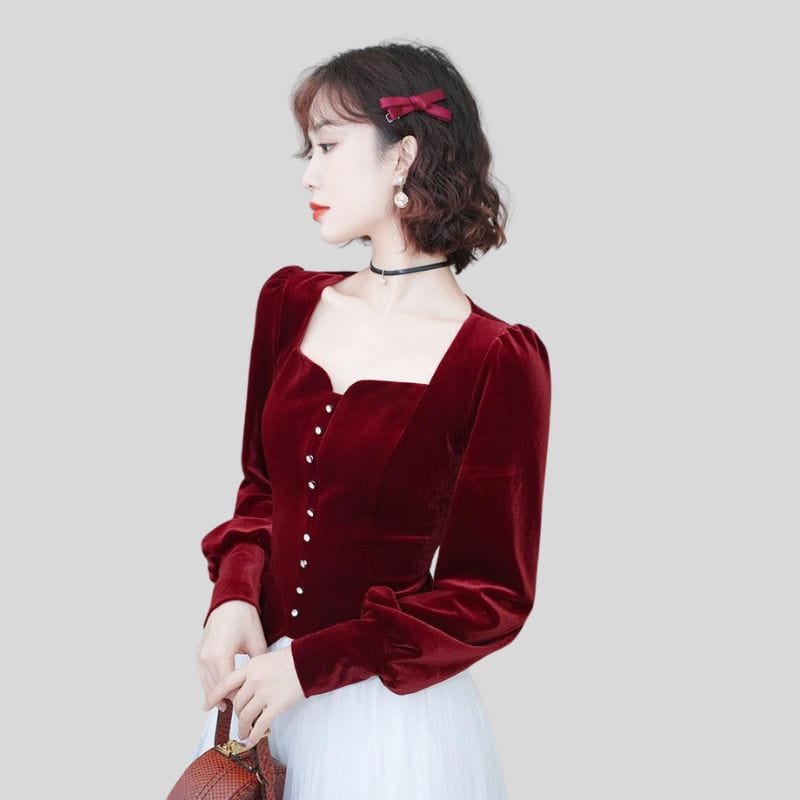 Chemisier Velours Femme