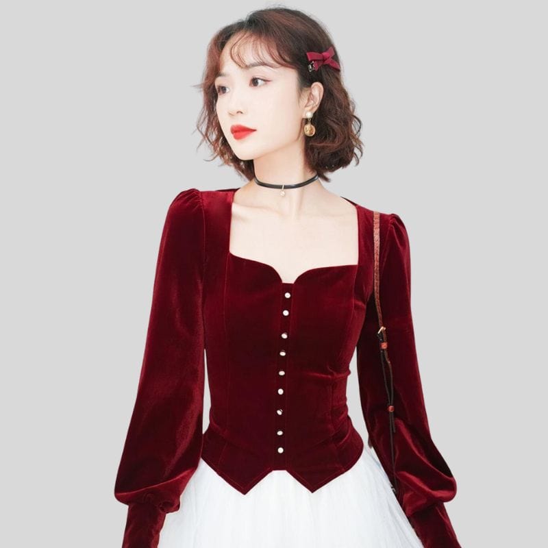 Chemisier Velours Femme