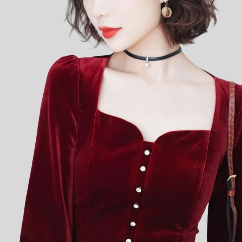 Chemisier Velours Femme