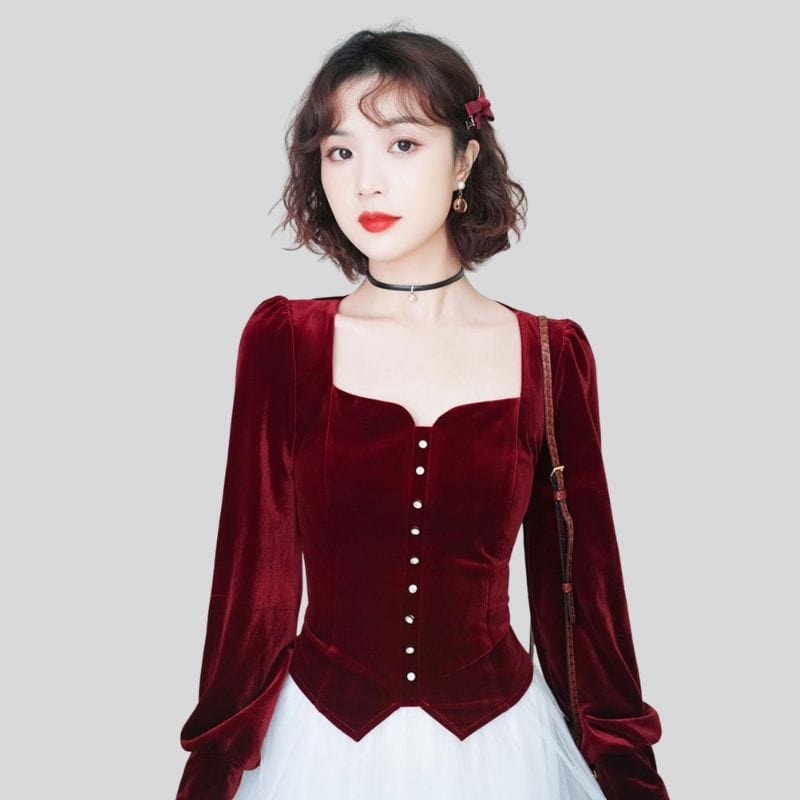 Chemisier Velours Femme