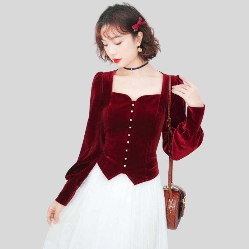 Chemisier Velours Femme