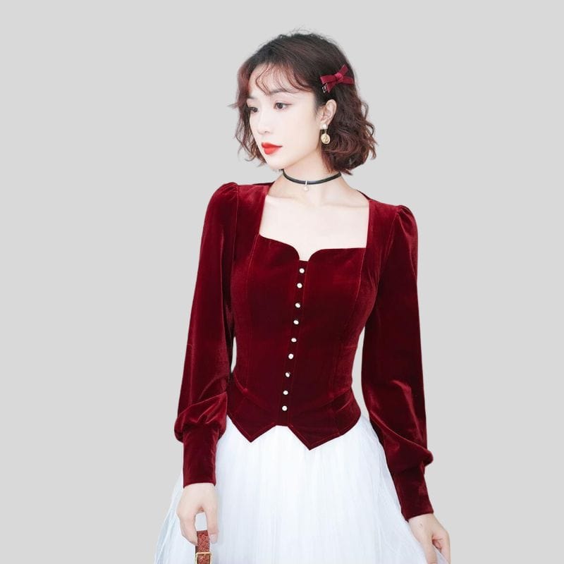 Chemisier Velours Femme