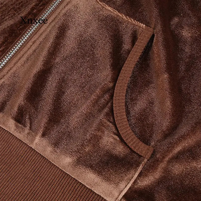 Sweat Capuche Velours Femme