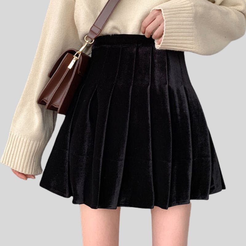 Jupe Courte Velours Noir