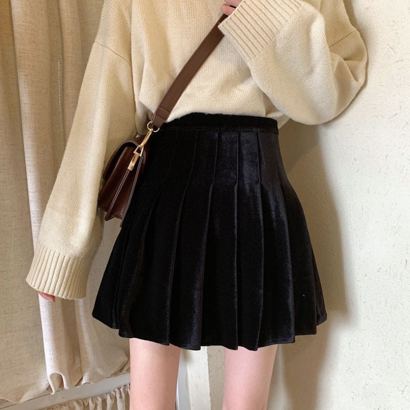 Jupe Courte Velours Noir