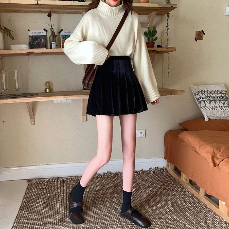 Jupe Courte Velours Noir