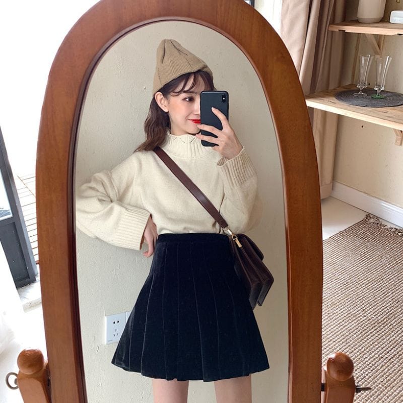 Jupe Courte Velours Noir