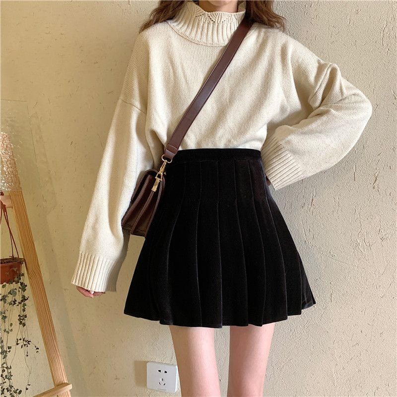 Jupe Courte Velours Noir