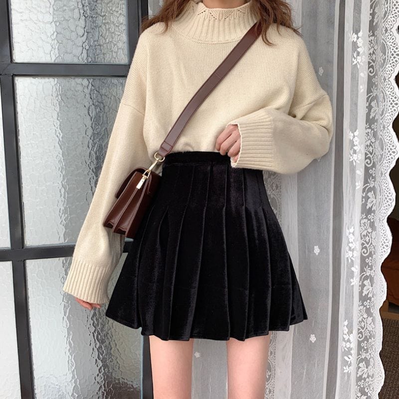 Jupe Courte Velours Noir