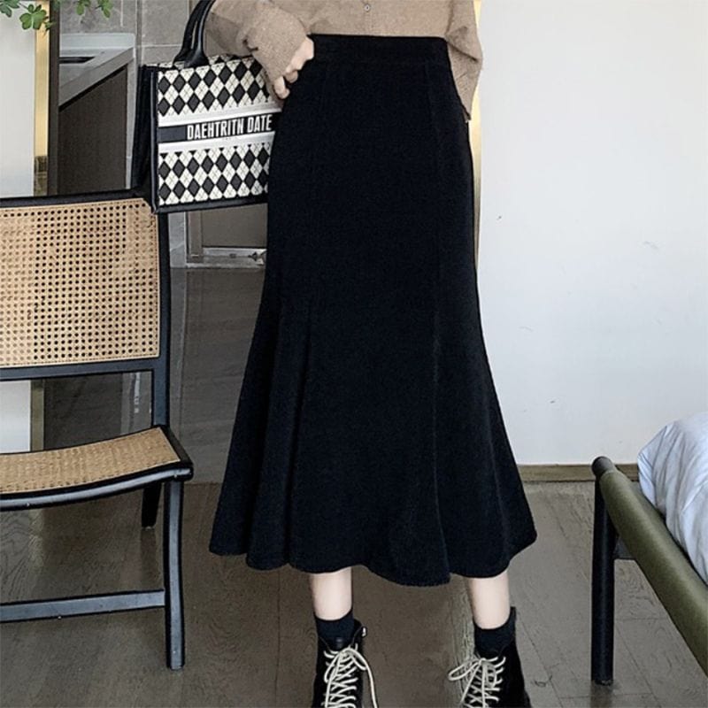 Jupe Femme Velours Cotelé