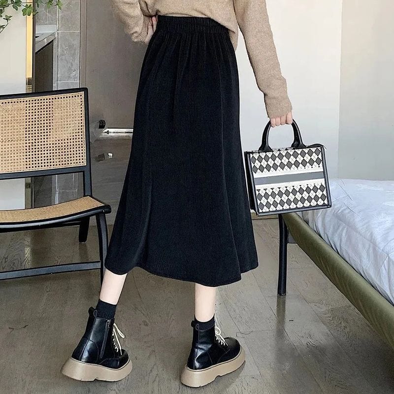 Jupe Femme Velours Cotelé