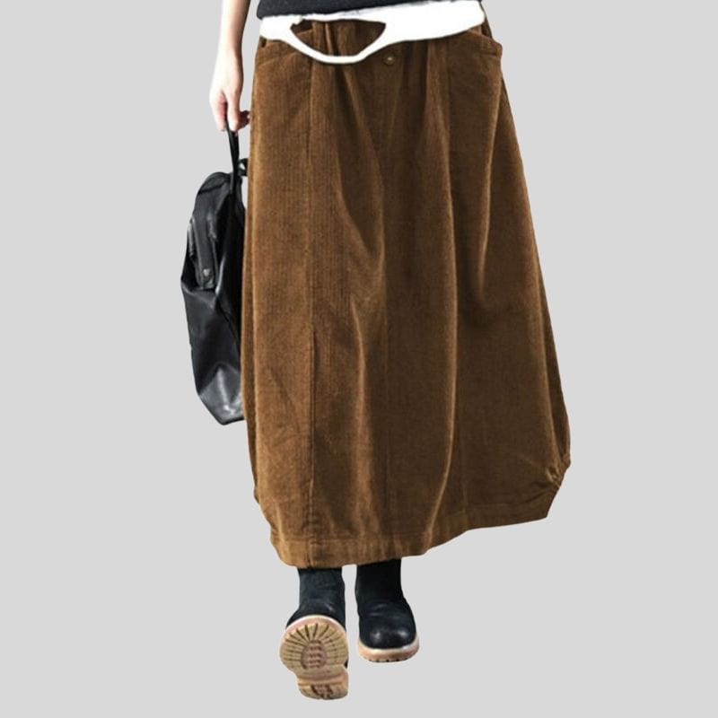 Jupe Longue Velours Cotelé