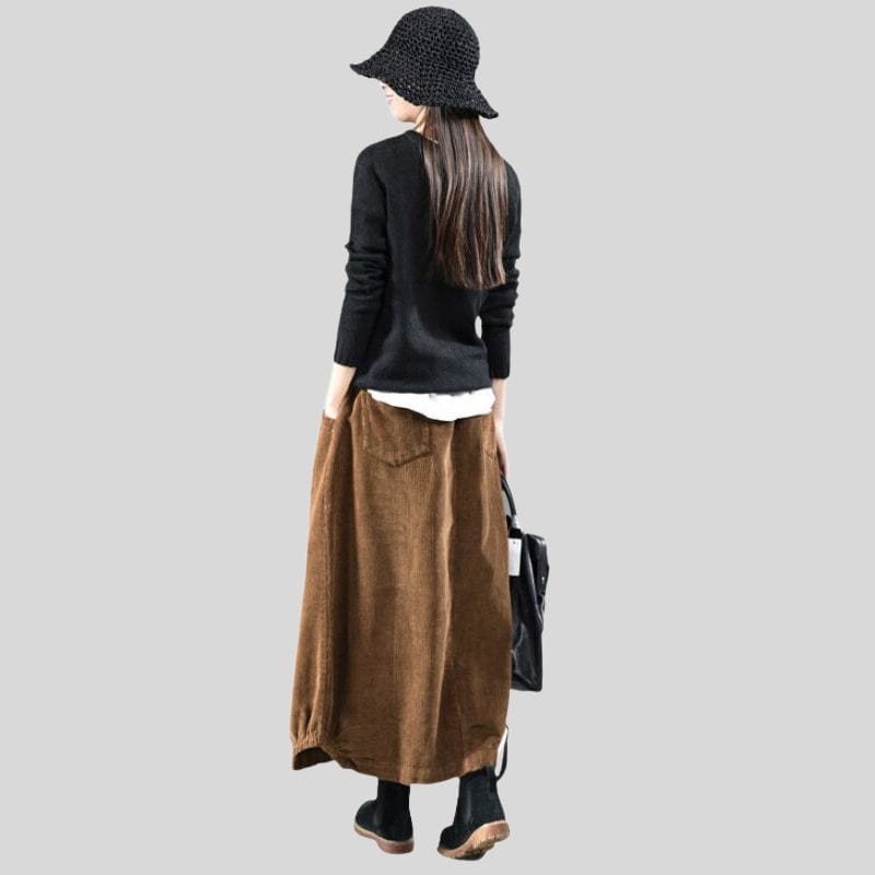 Jupe Longue Velours Cotelé