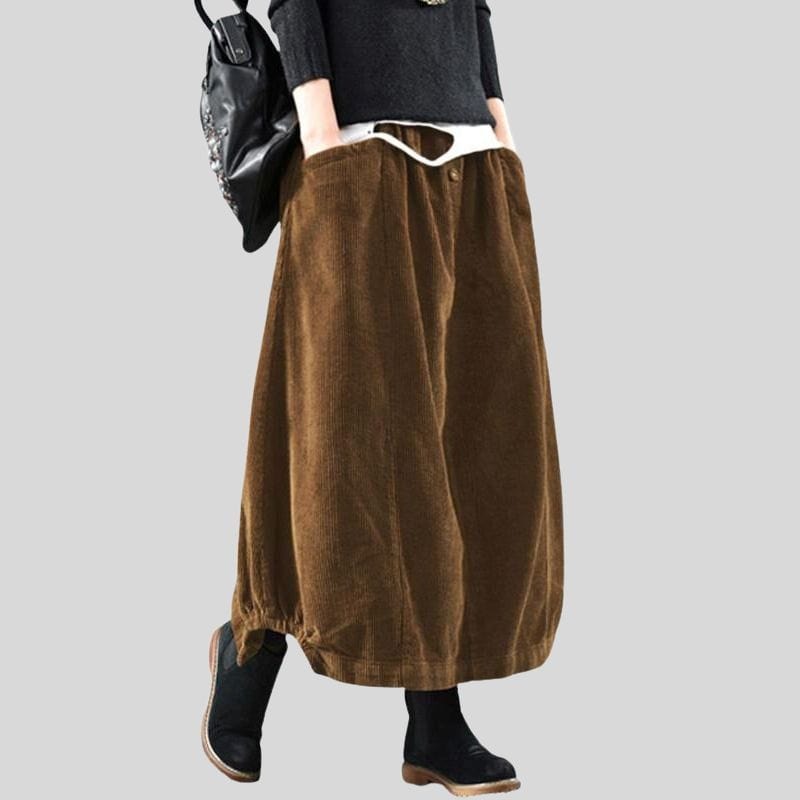 Jupe Longue Velours Cotelé