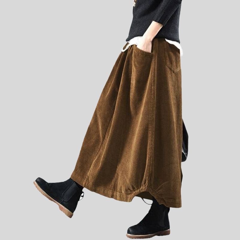 Jupe Longue Velours Cotelé