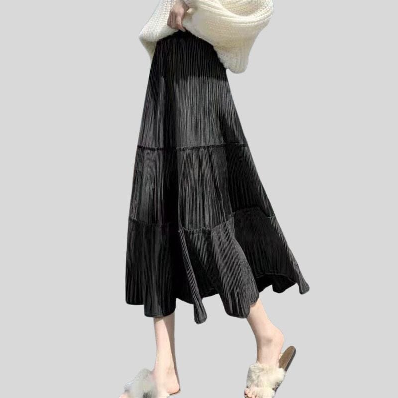 Jupe Longue Velours Noir