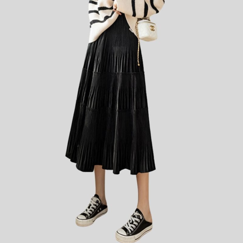 Jupe Longue Velours Noir