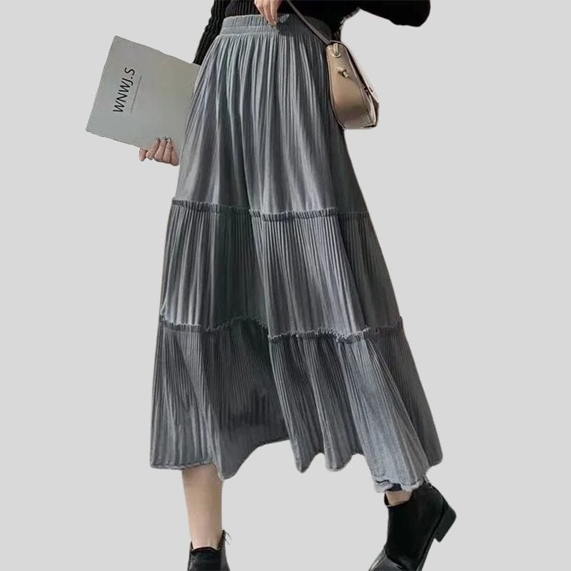 Jupe Longue en Velours Cotelé