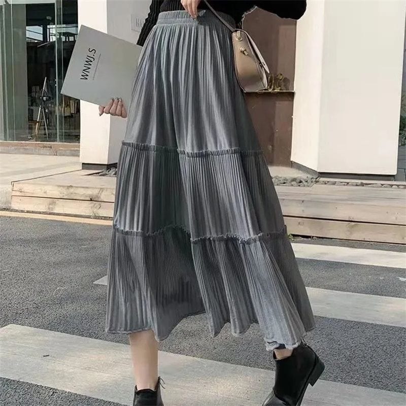 Jupe Longue en Velours Cotelé