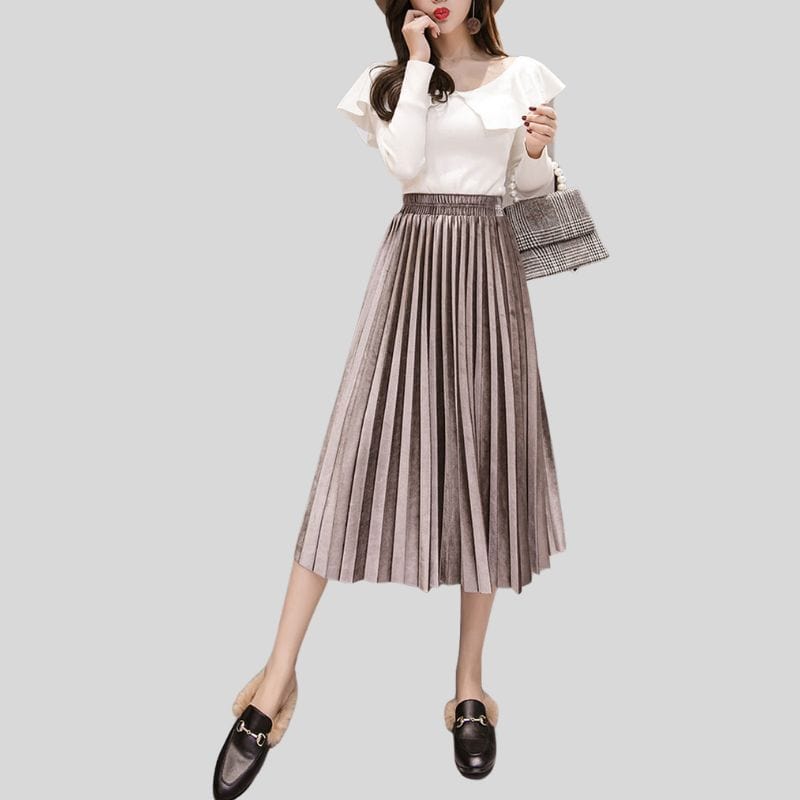 Jupe Midi Velours