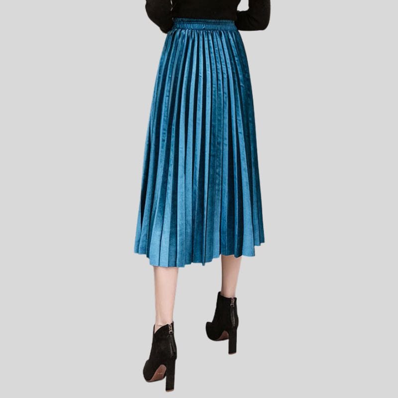 Jupe Plissée en Velours