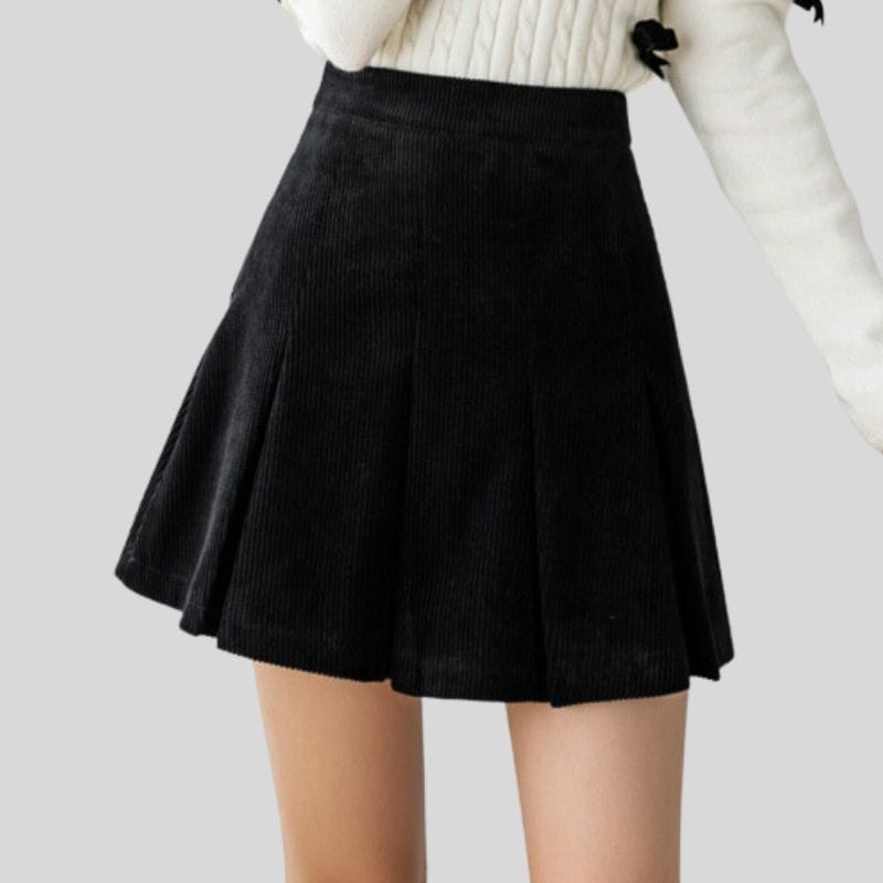 Jupe Velour Noir Femme