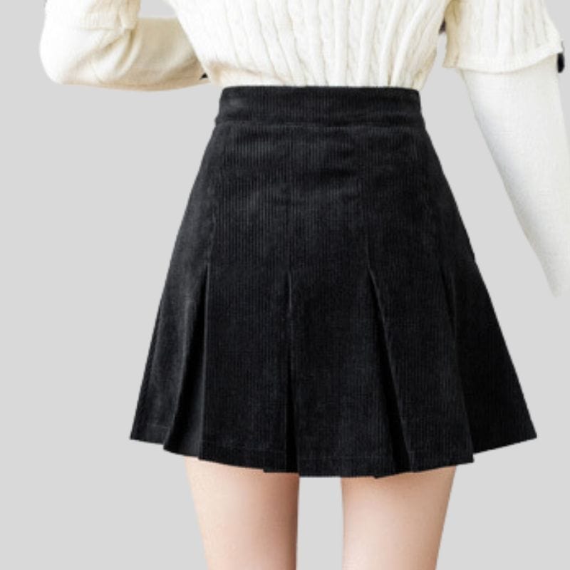 Jupe Velour Noir Femme