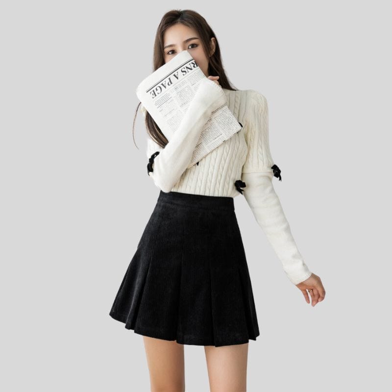 Jupe Velour Noir Femme