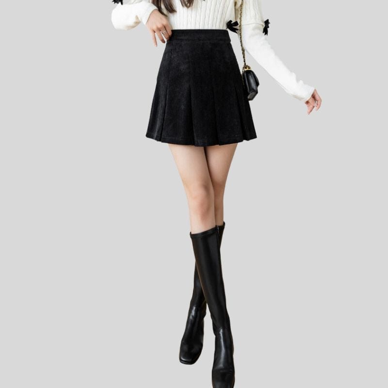 Jupe Velour Noir Femme