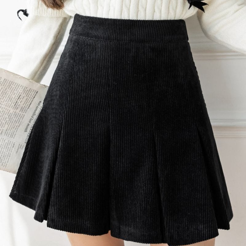 Jupe Velour Noir Femme