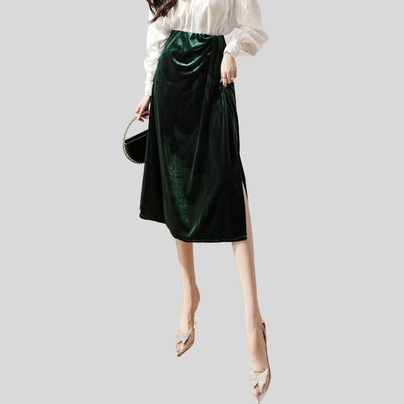 Jupe Velour Vert
