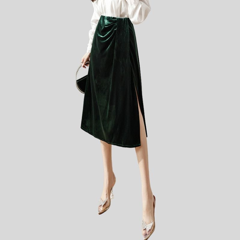 Jupe Velour Vert