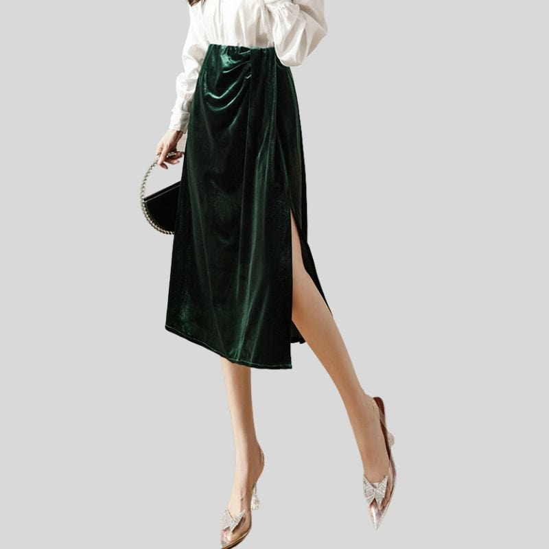Jupe Velour Vert