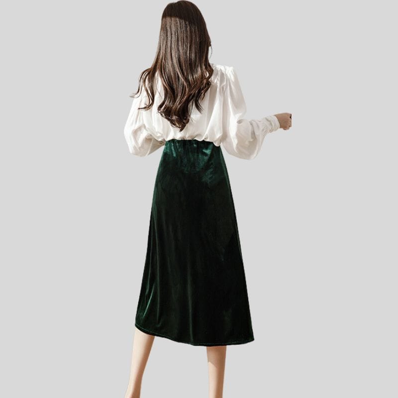 Jupe Velour Vert