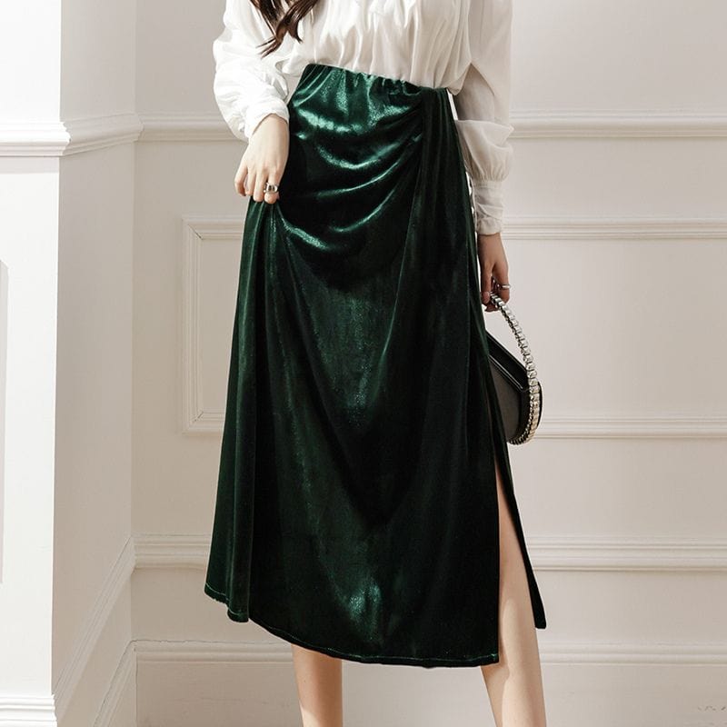 Jupe Velour Vert