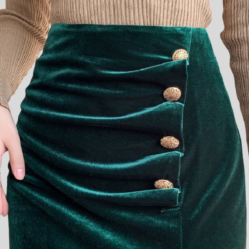 Jupe Velour Verte