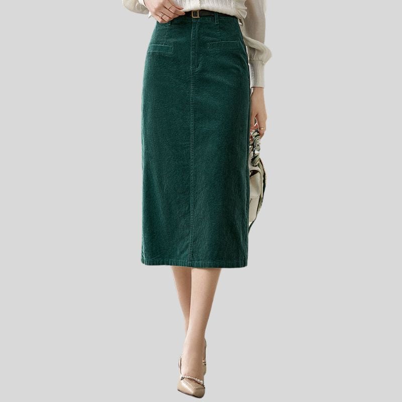 Jupe Velours Bleu Canard