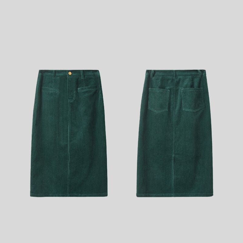 Jupe Velours Bleu Canard