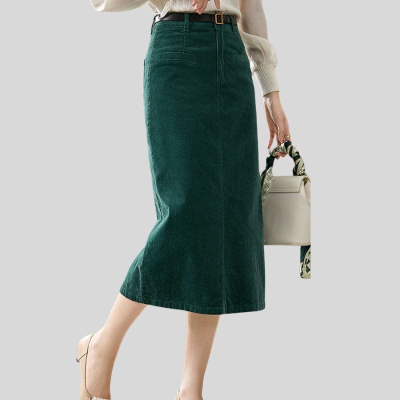 Jupe Velours Bleu Canard