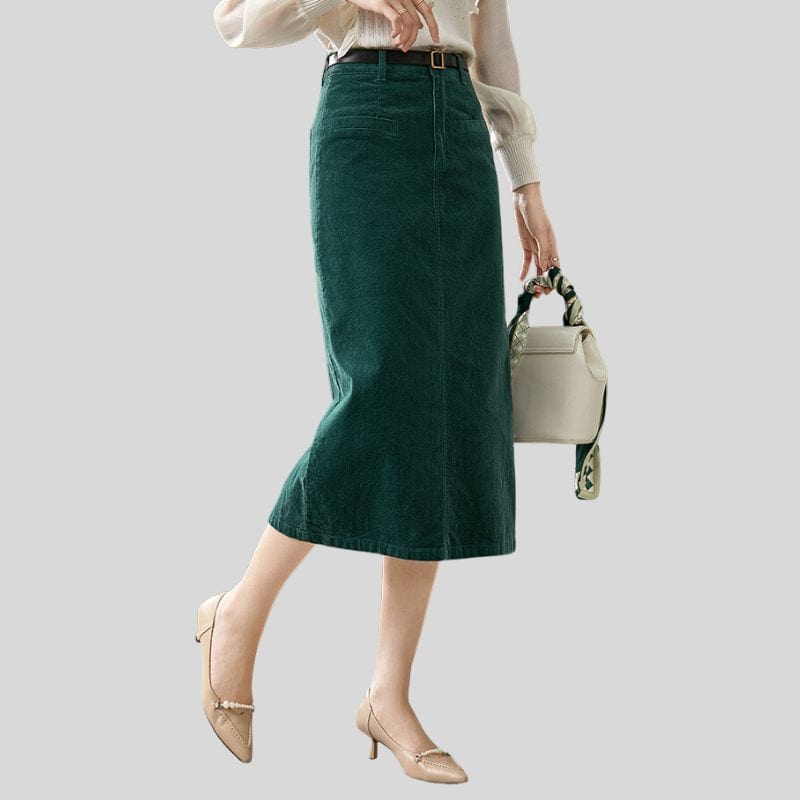 Jupe Velours Bleu Canard