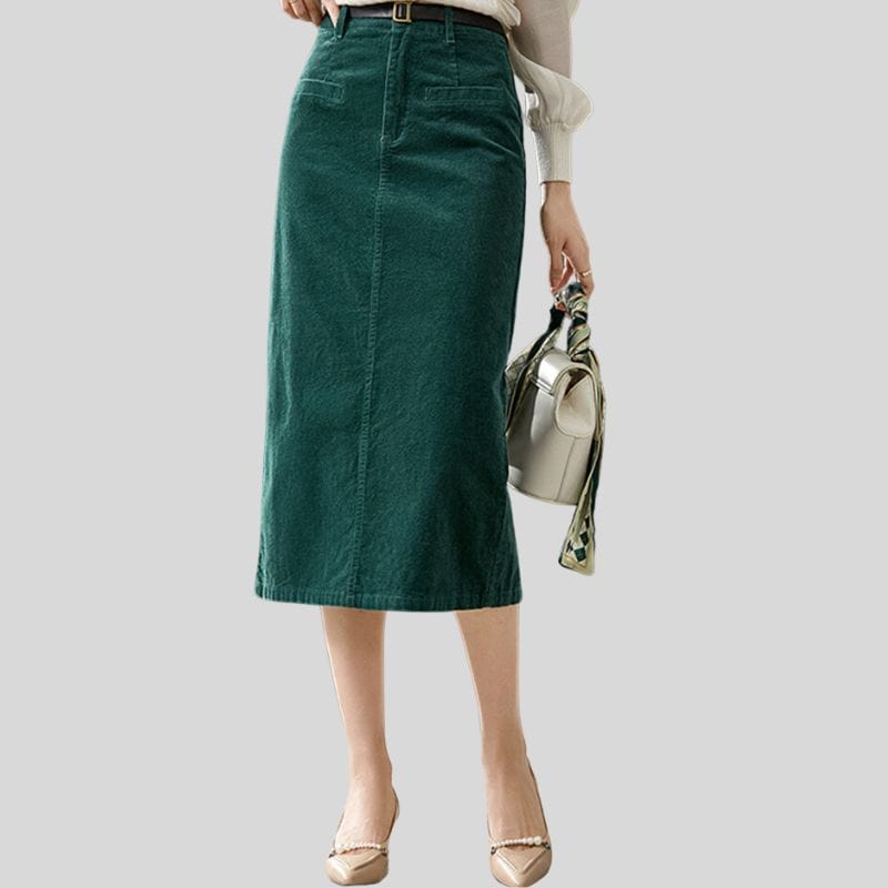 Jupe Velours Bleu Canard