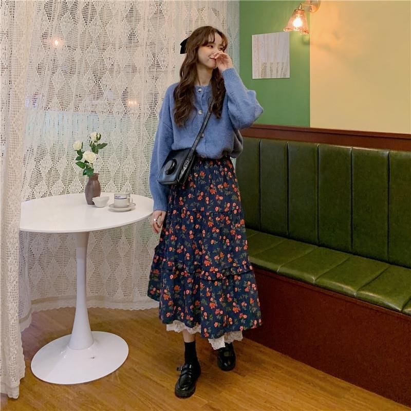 Jupe Velours Bleu Marine