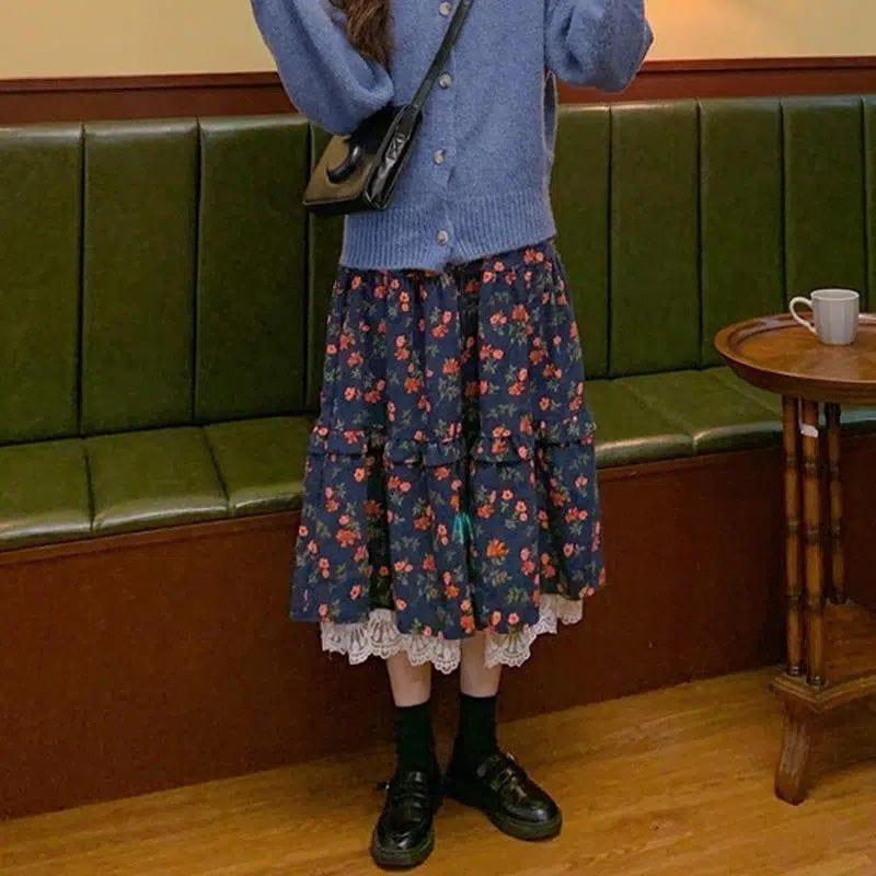 Jupe Velours Bleu Marine